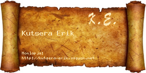 Kutsera Erik névjegykártya